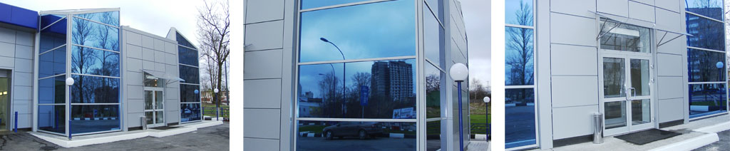 Остекление фасадов магазинов большими стеклопакетами Наро-Фоминск